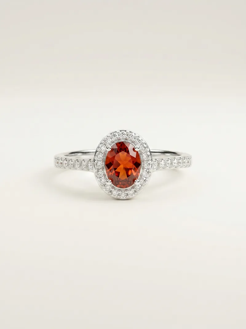 Anillo banda plata con zircón