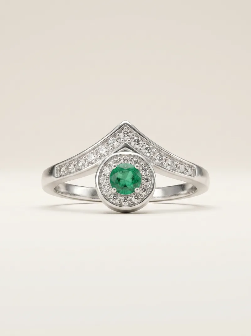 Anillo esmeralda 3mm sutil plata