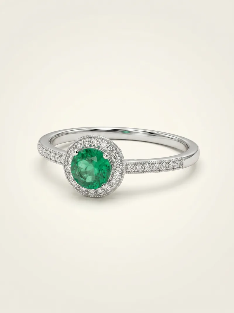 Anillo esmeralda 5mm plata 925
