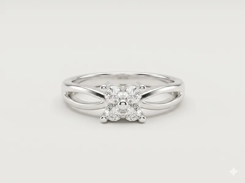Anillo flor plata 925