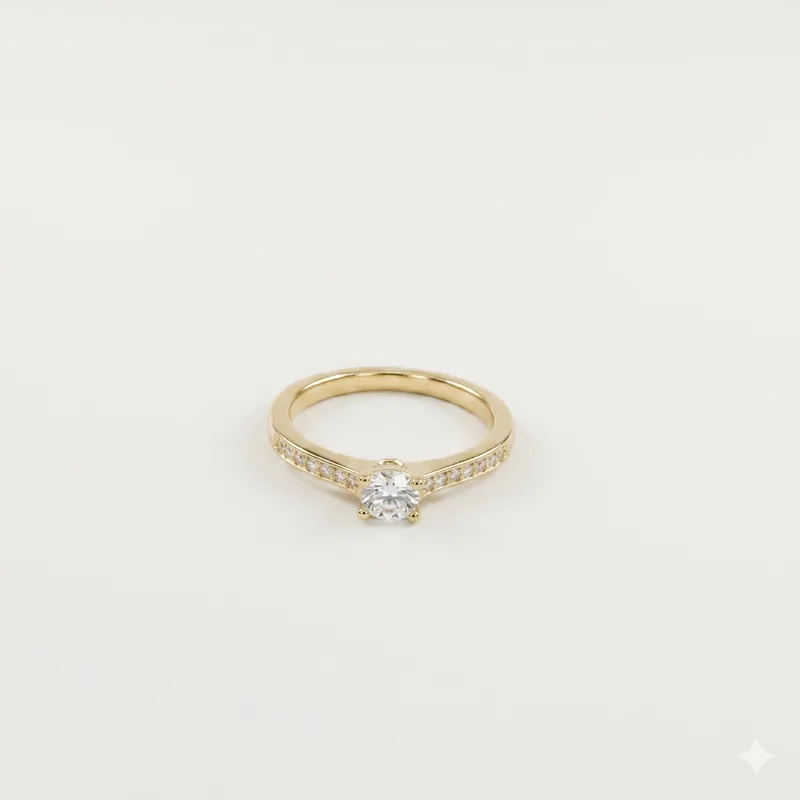 Anillo plata corte redondo