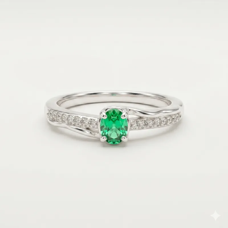 Anillo esmeralda diseño exclusivo B