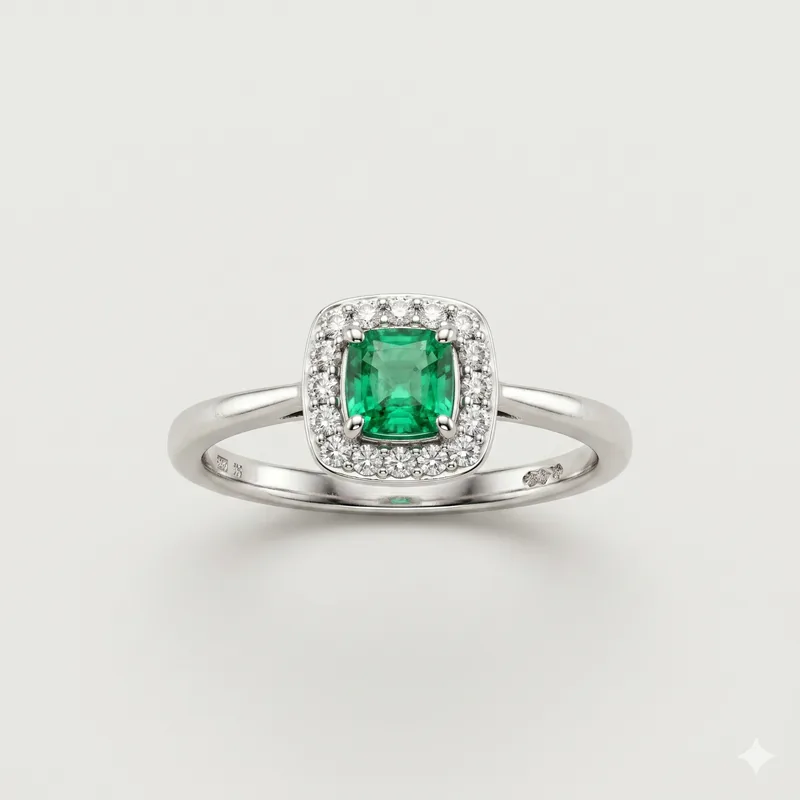 Anillo esmeralda colombiana plata