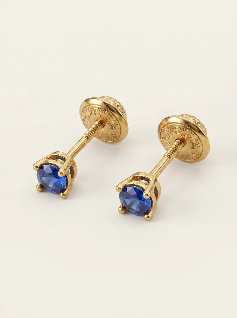 Aretes oro base para incrustación