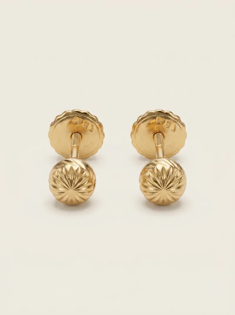 Aretes bola redonda oro