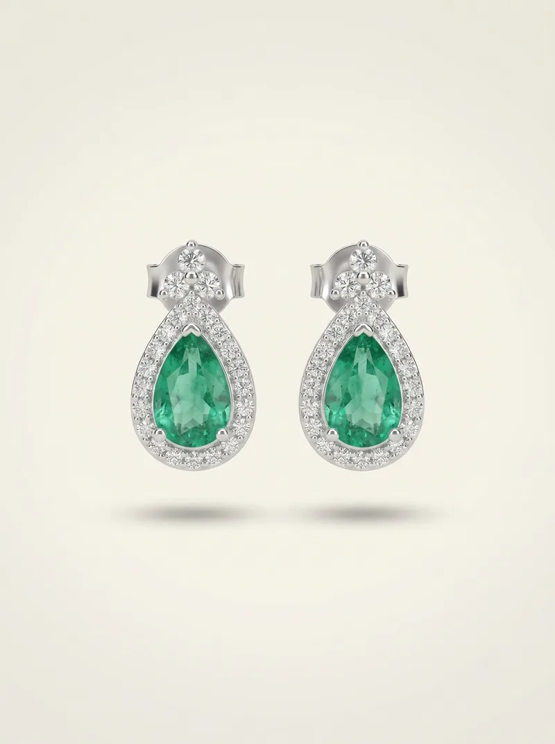 Aretes esmeraldas lágrima colombianas