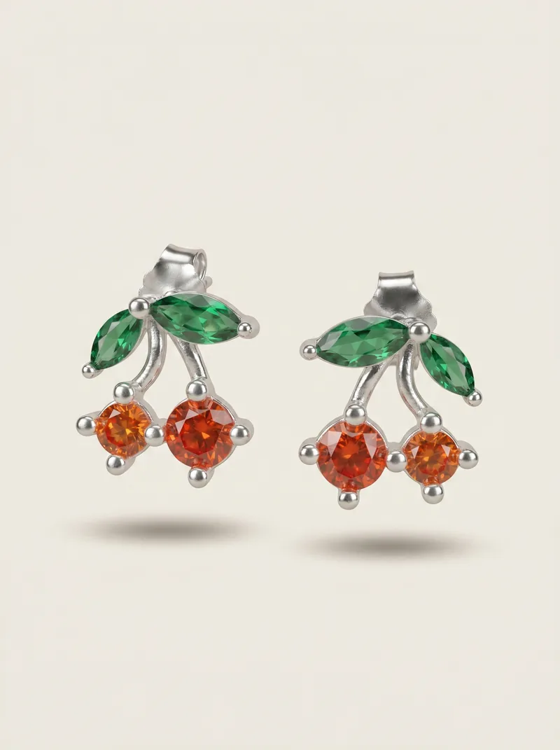 Aretes plata con zircón