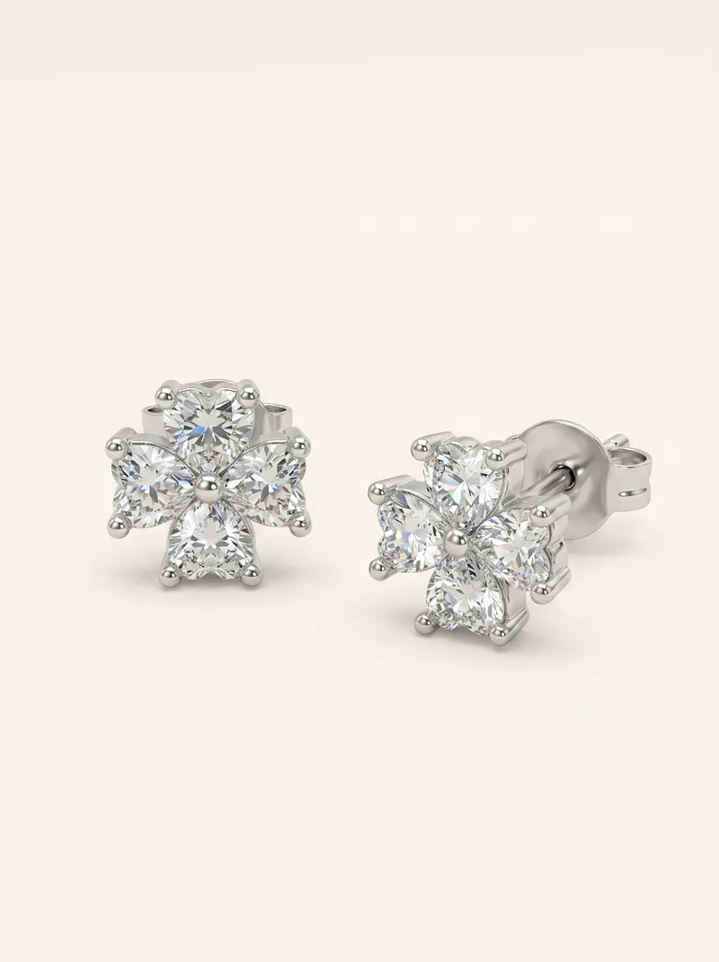 Aretes plata con zircón