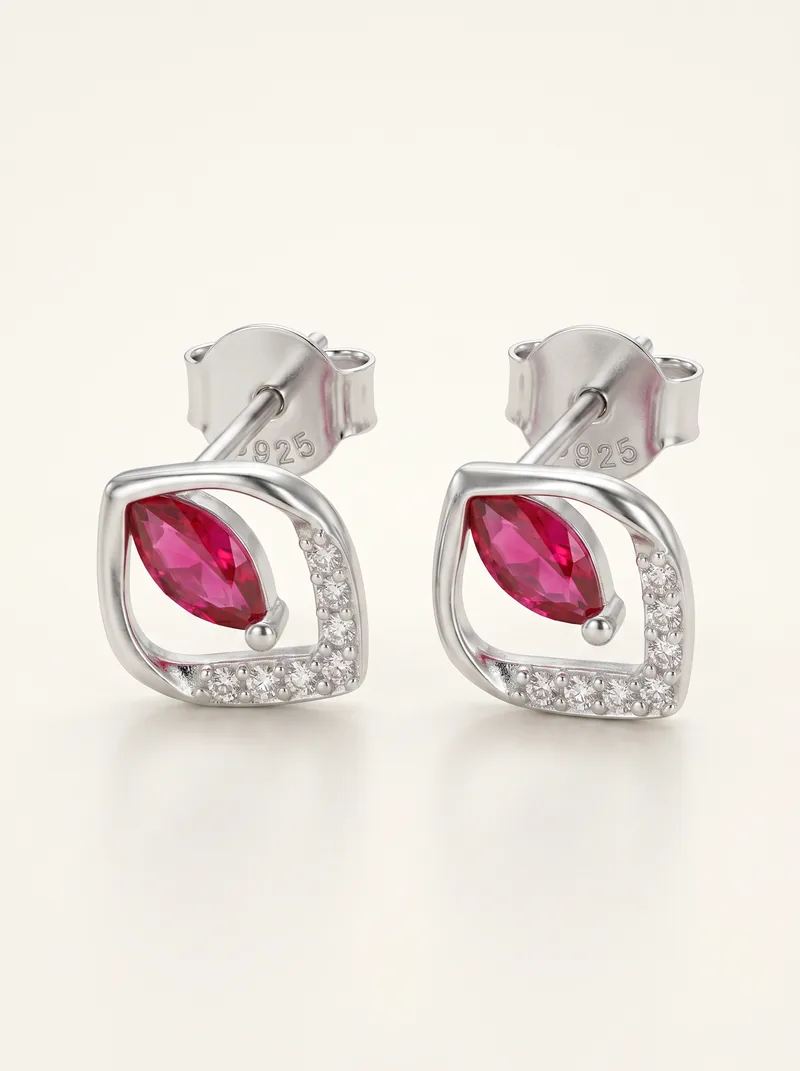 Aretes plata con zircón