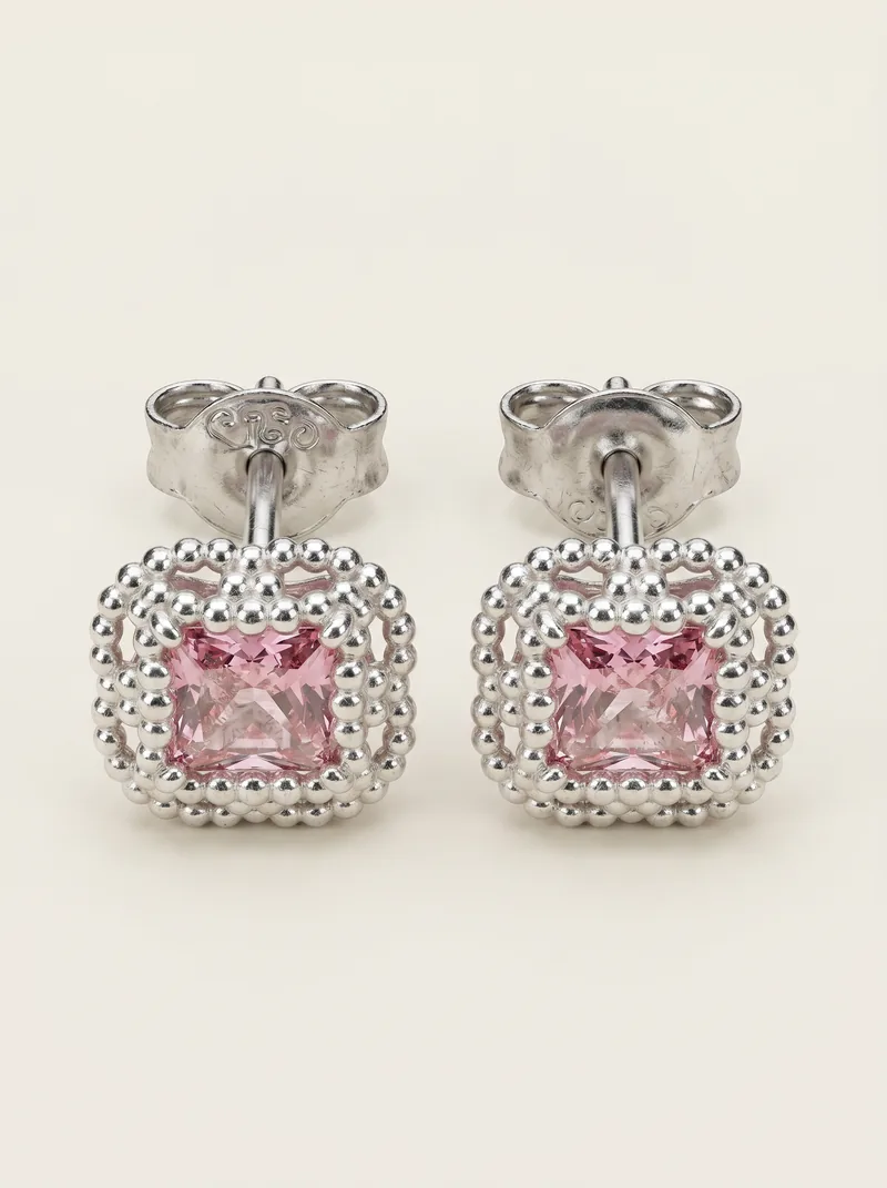 Aretes plata con zircón