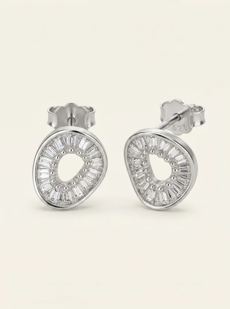 Aretes óvalo plata 925
