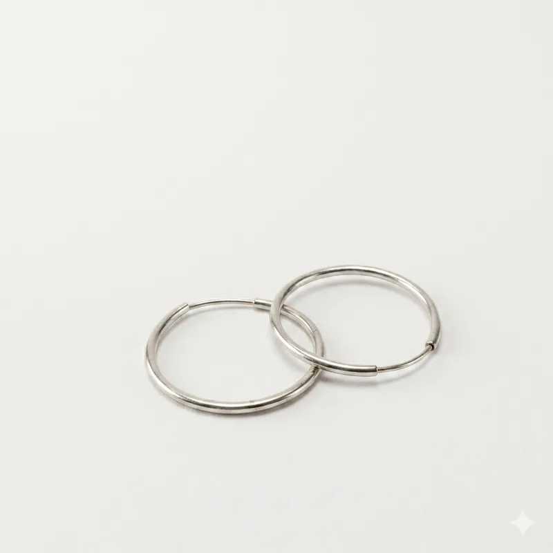 Arete hoop delgado plata