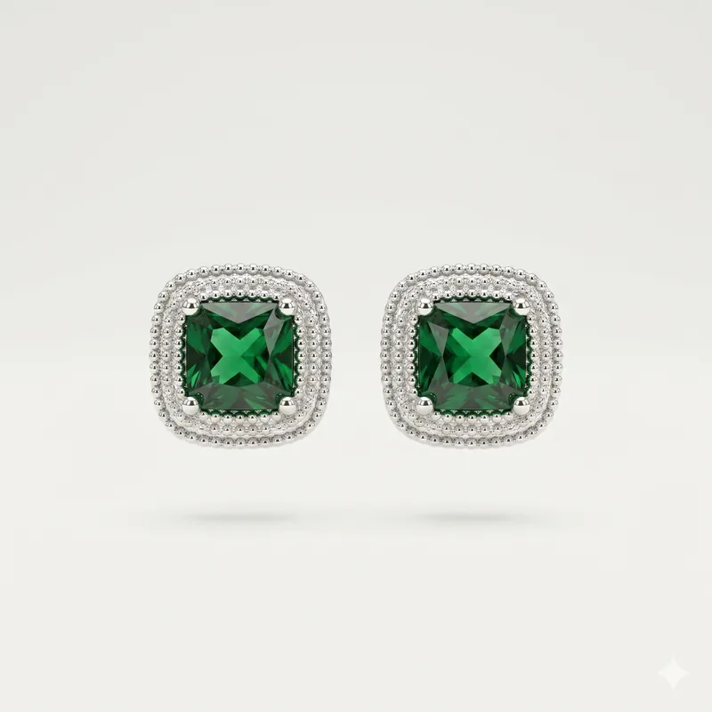 Aretes plata con zircón