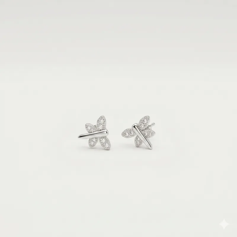 Aretes libélula plata 925