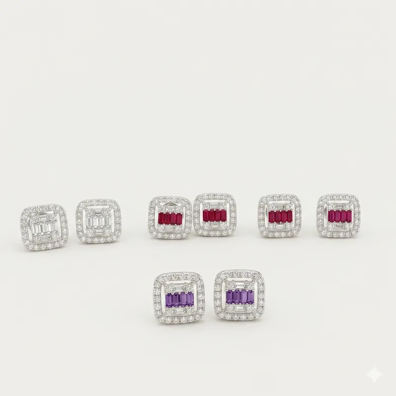 Aretes multicolor plata